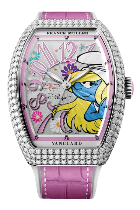 Buy Franck Muller Vanguard Smurfette Flowers Replica Watch for sale Cheap Price V 32 SC AT FO D SMURFETTE FLOWER (RS)